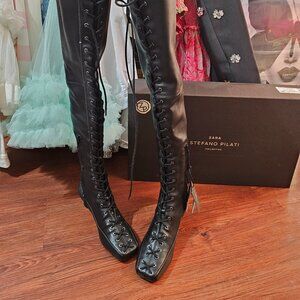 Zara x Stefano Pilato Lace-up Thigh Boots